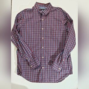 Banana Republic‎ Mens Button Down XL Red Blue Gingham Tailored Slim Fit Preppy